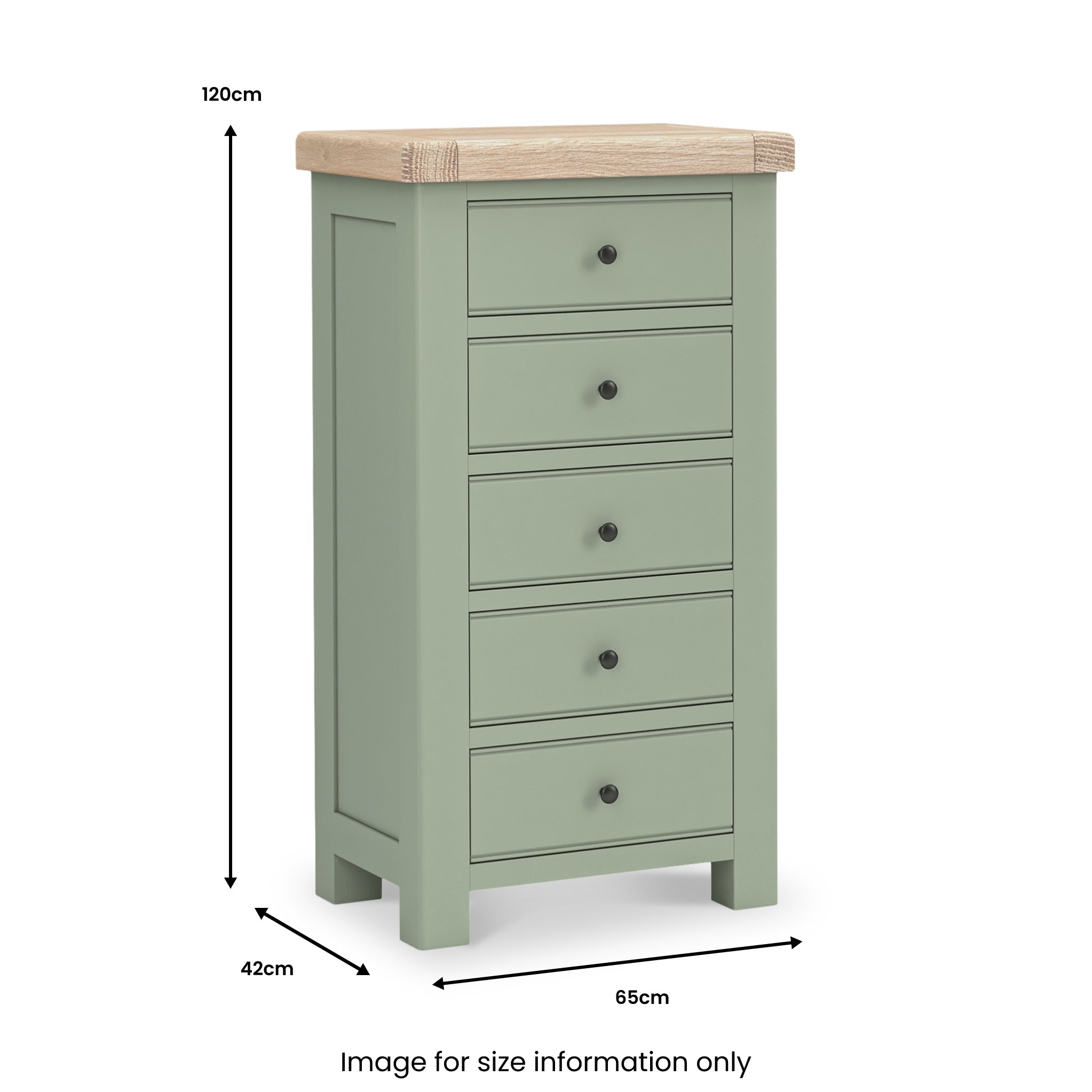 Commode haute Penzance à 5 tiroirs