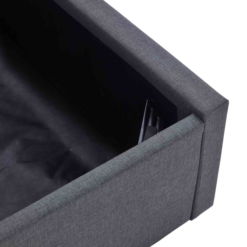 Cadre de lit coffre ottoman Richmond en faux lin