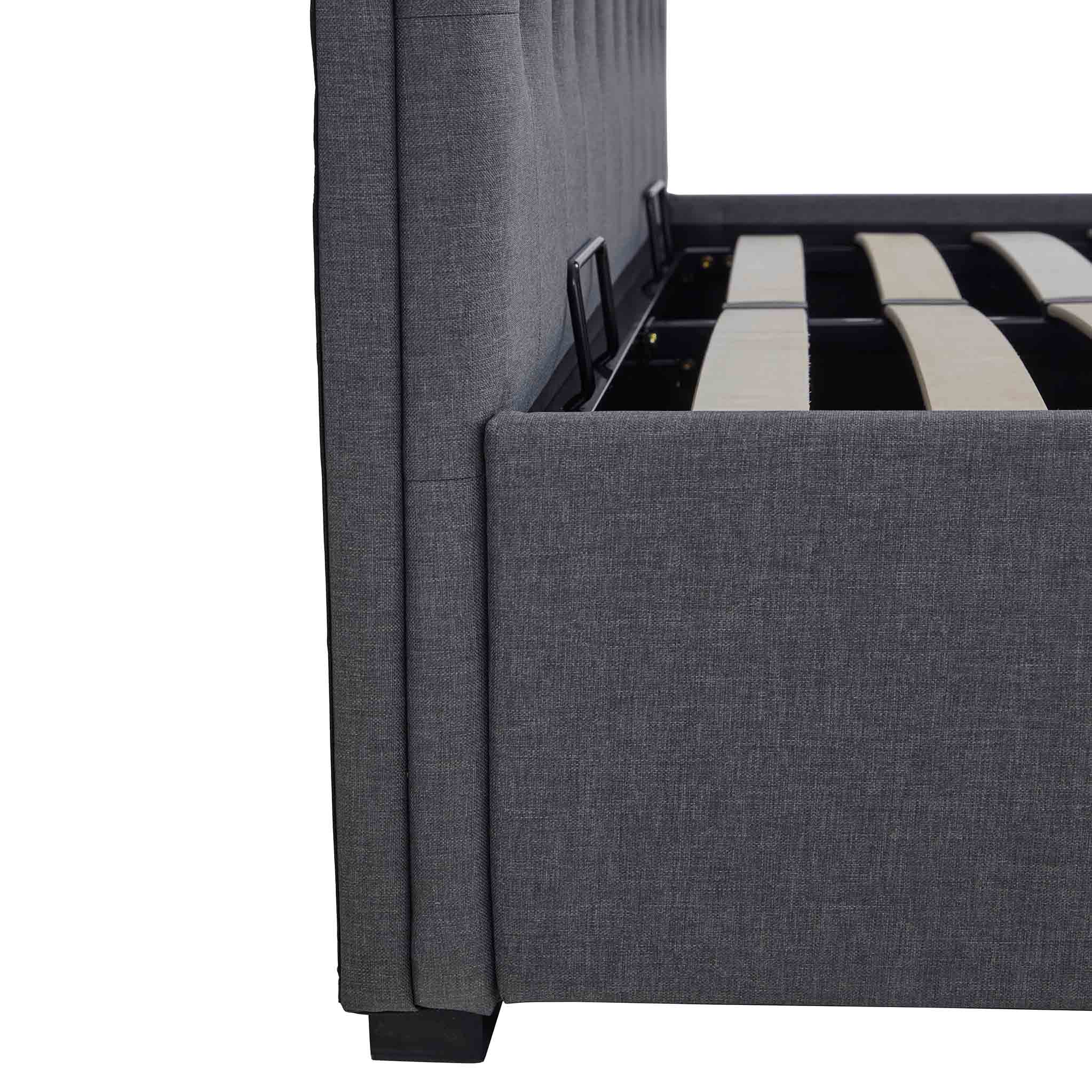 Cadre de lit coffre ottoman Richmond en faux lin