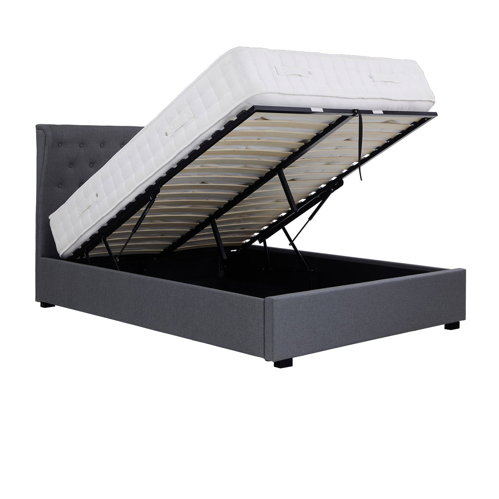 Cadre de lit coffre ottoman Richmond en faux lin