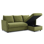 Canapé-lit d'angle en velours Thalia