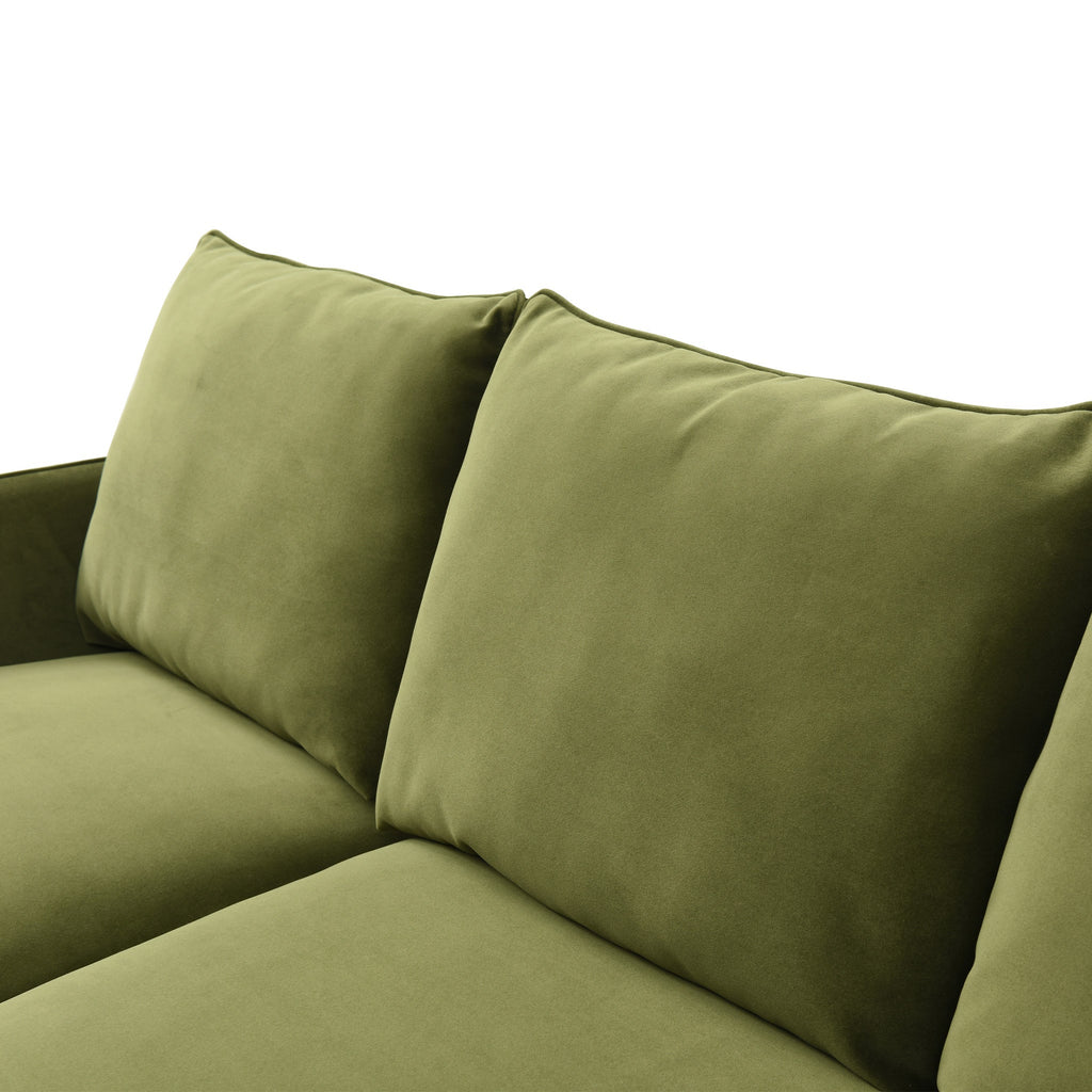 Canapé-lit d'angle en velours Thalia