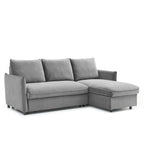 Canapé-lit d'angle en velours Thalia