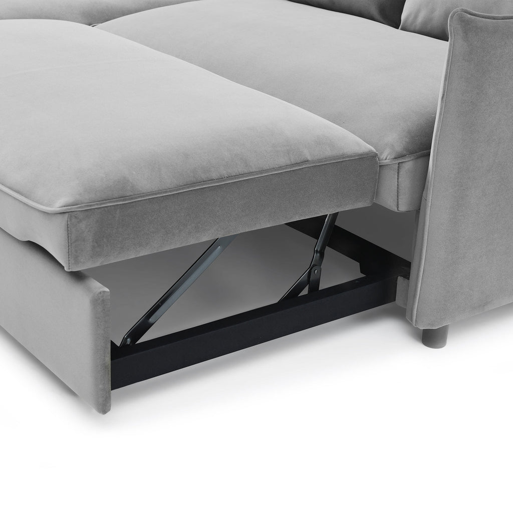 Canapé-lit d'angle en velours Thalia