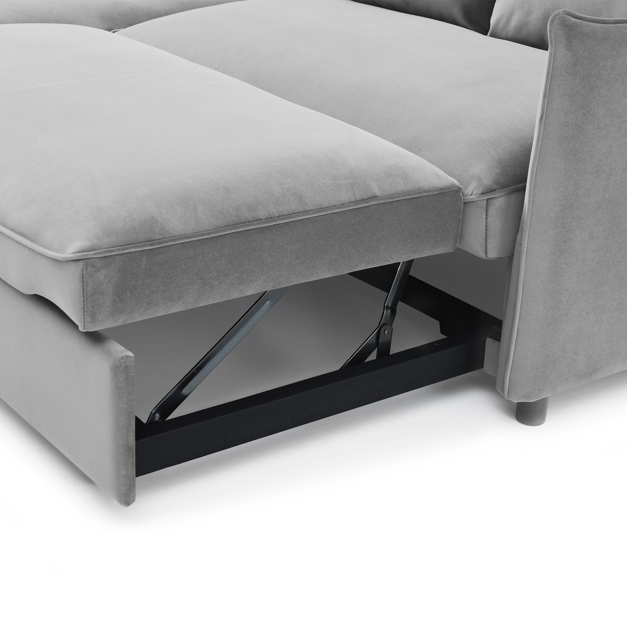 Canapé-lit d'angle en velours Thalia