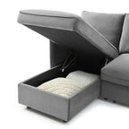 Canapé-lit d'angle en velours Thalia