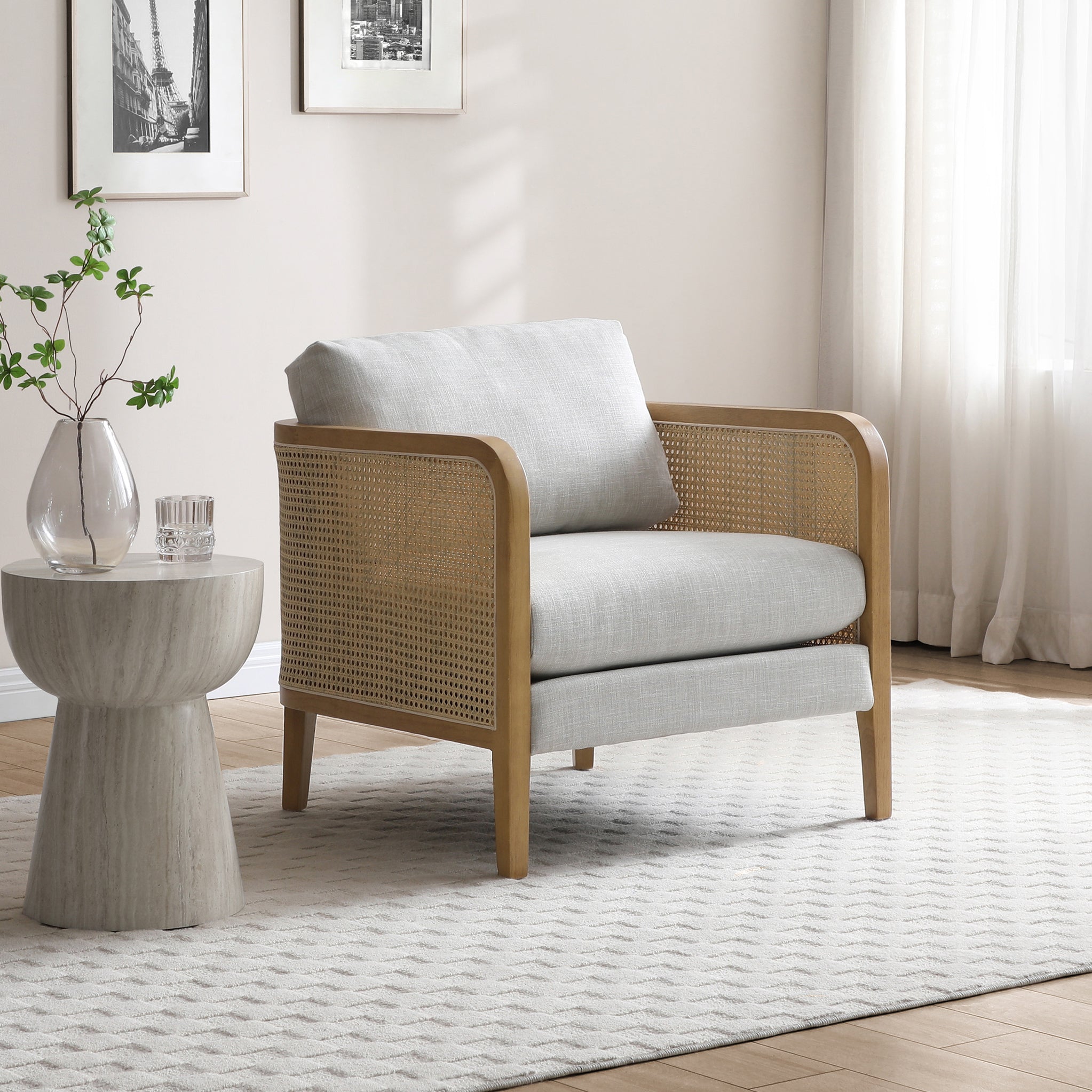 Fauteuil d'appoint en rotin Anara