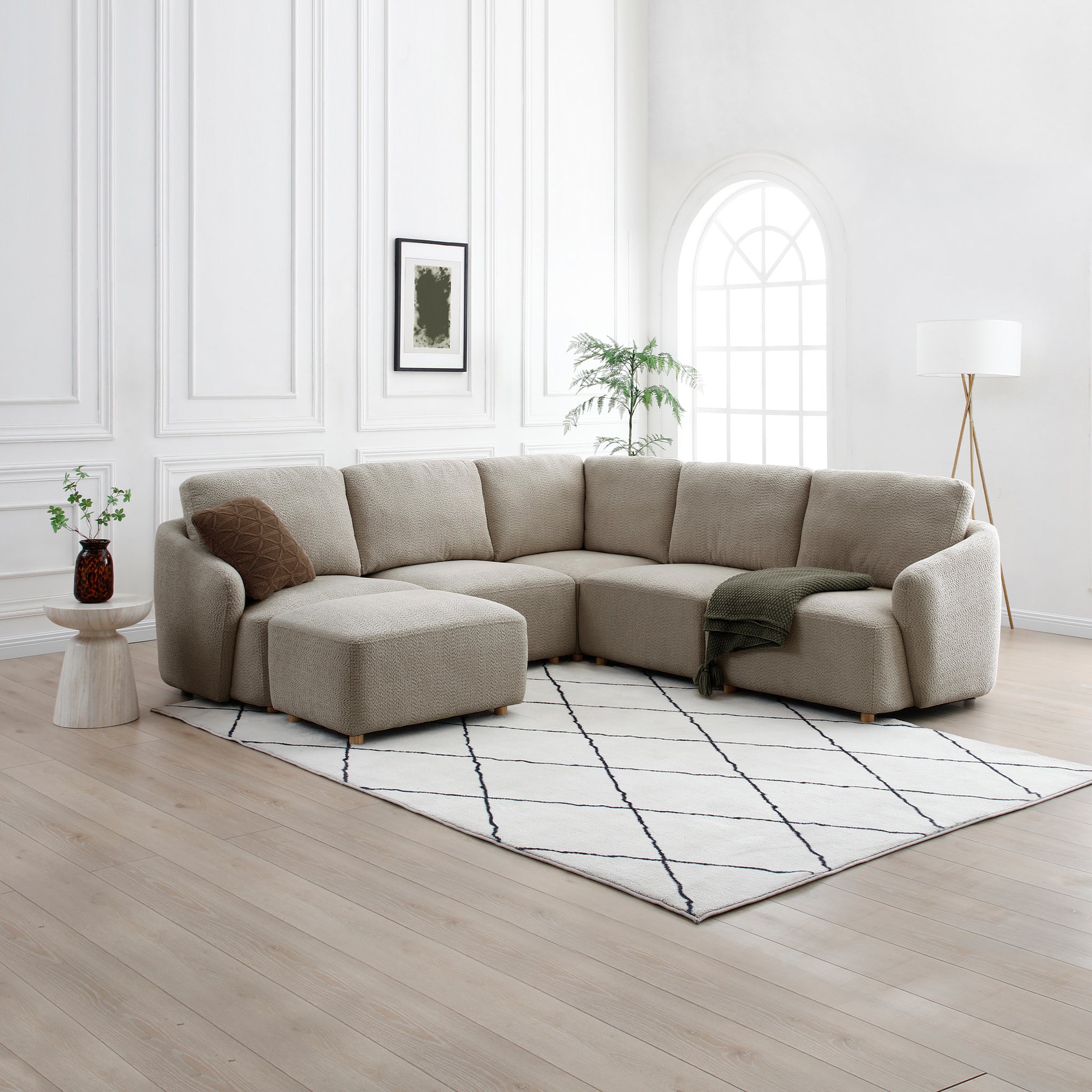Fauteuil lounge sans accoudoirs Fairfax Boucle