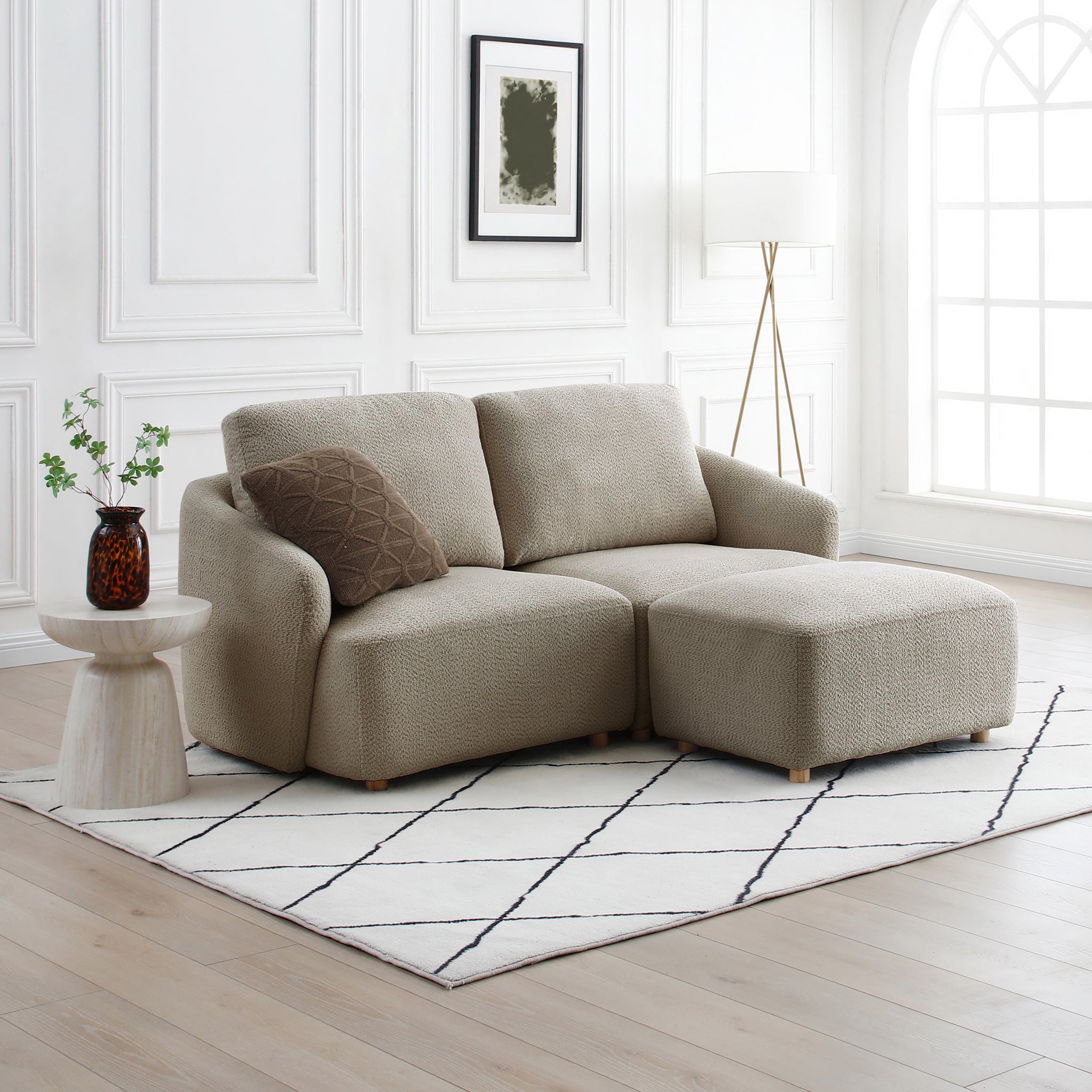 Fauteuil lounge sans accoudoirs Fairfax Boucle