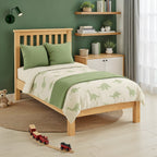 Cadre de lit de rangement Emelia en bois avec 3 tiroirs et étagères