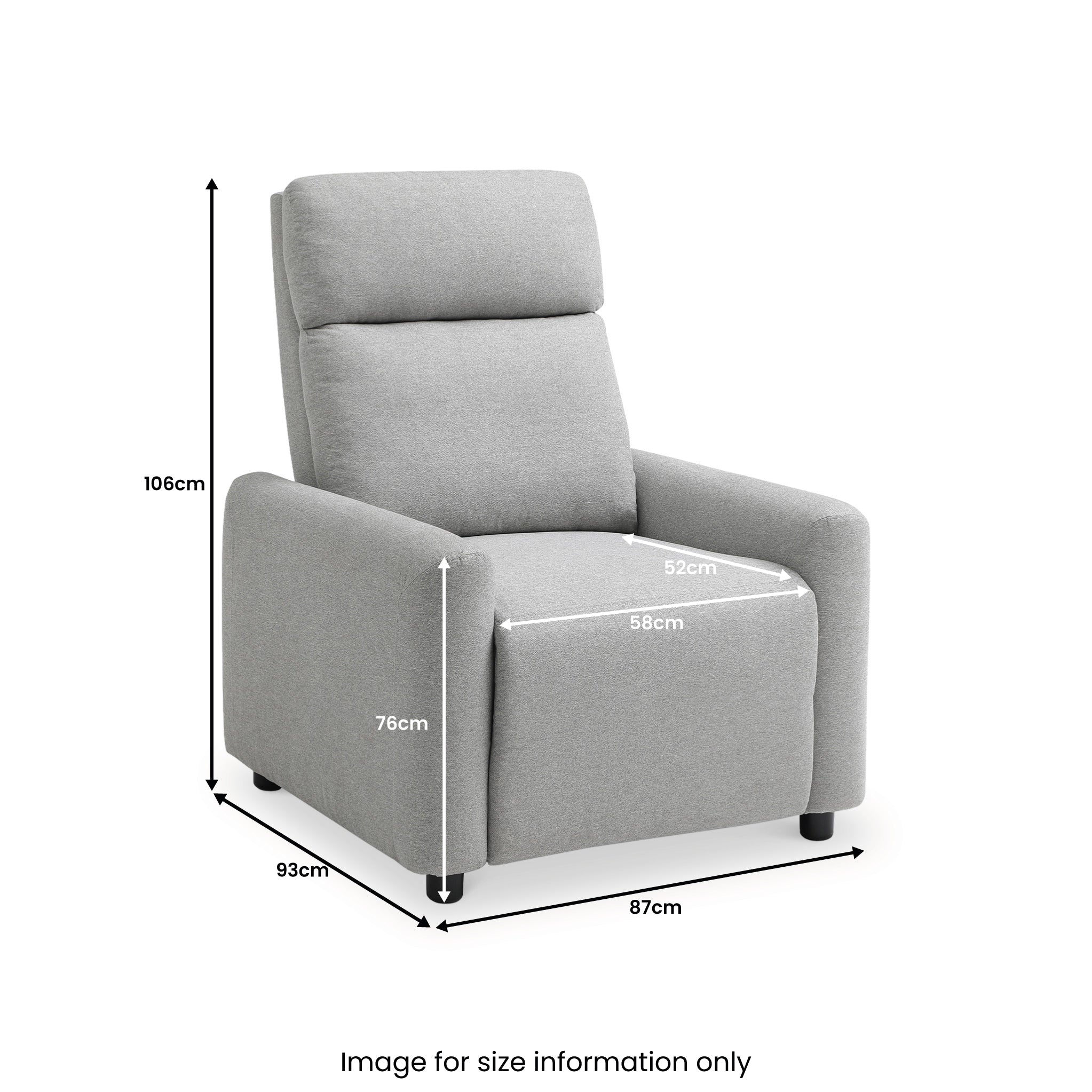 Fauteuil inclinable Fairford Grey en fausse laine