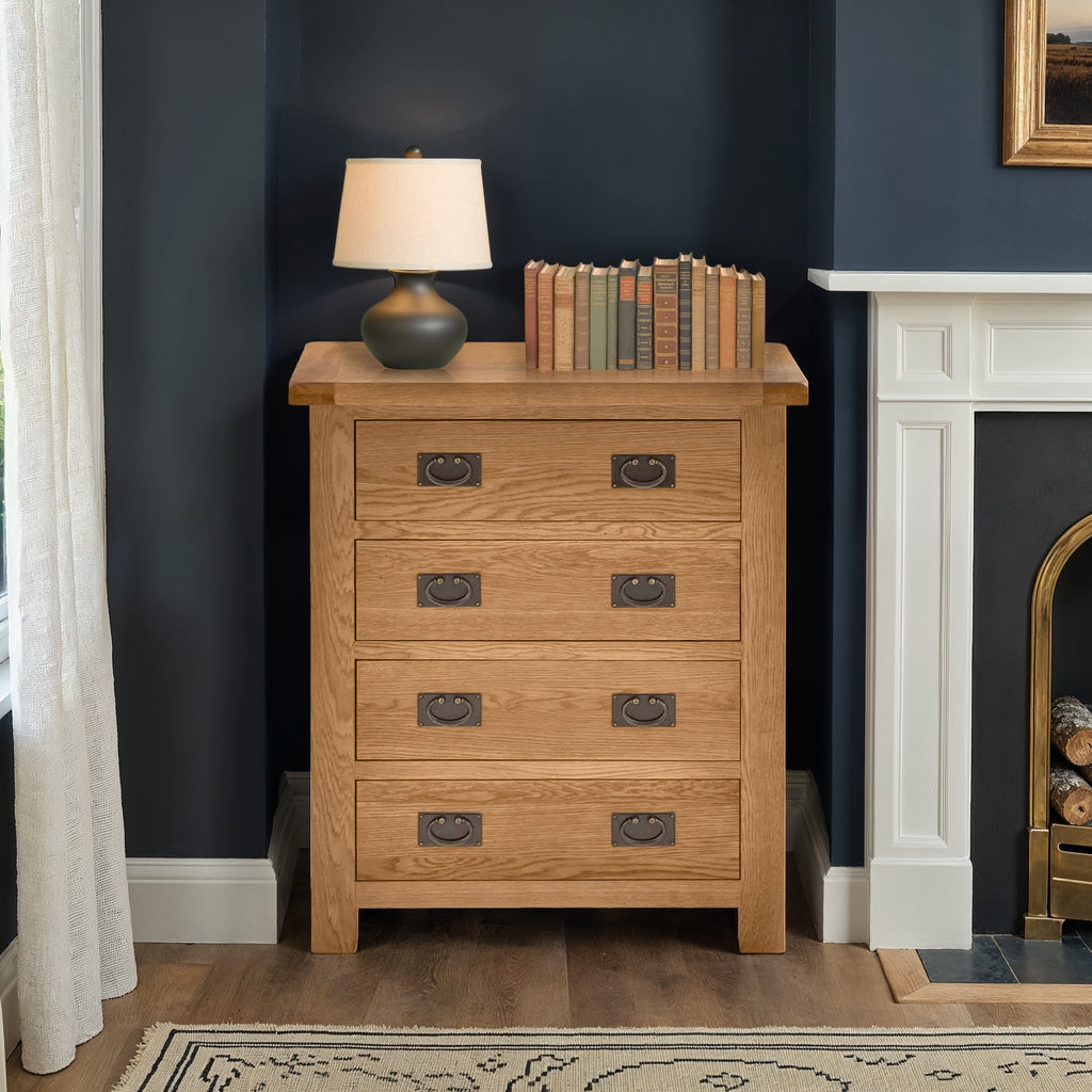 Commode Zelah en chêne à 4 tiroirs