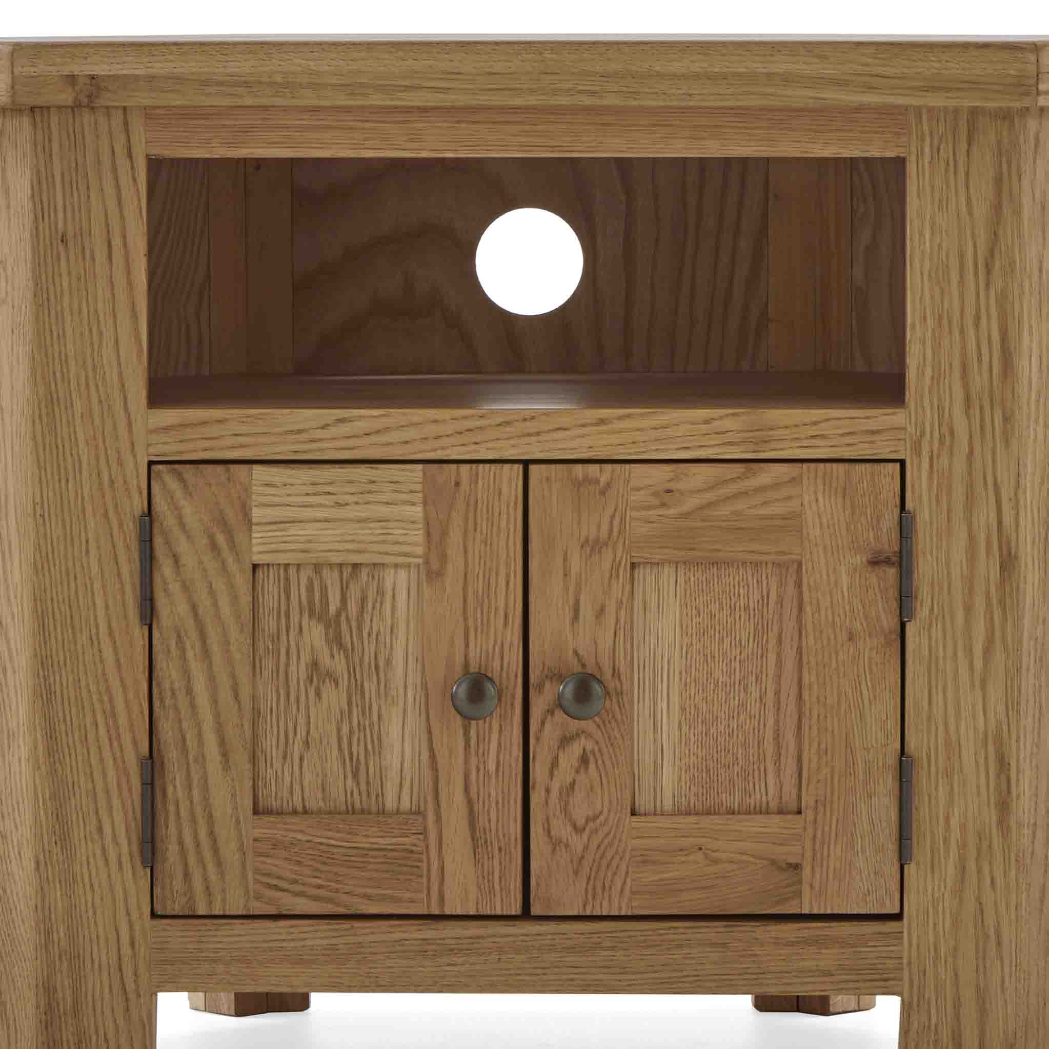 Meuble TV d'angle Zelah en chêne