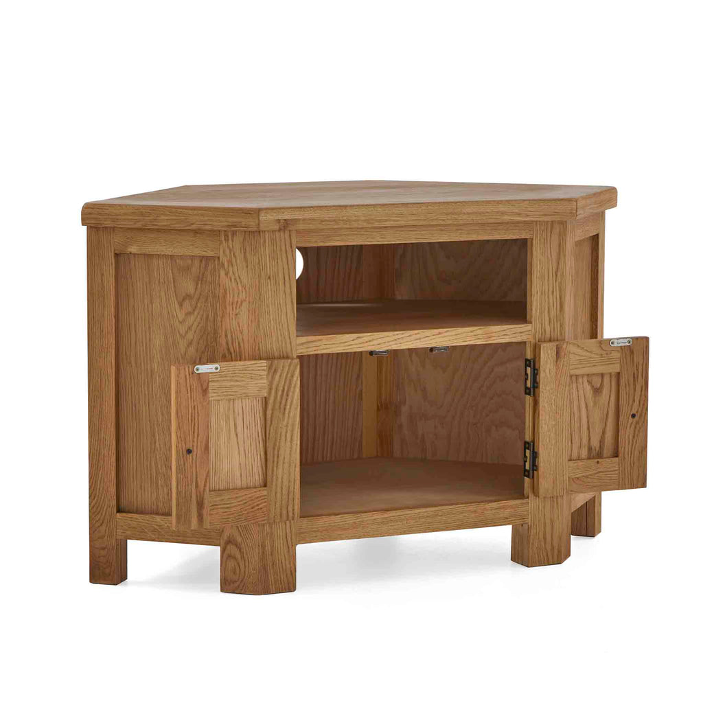 Meuble TV d'angle Zelah en chêne
