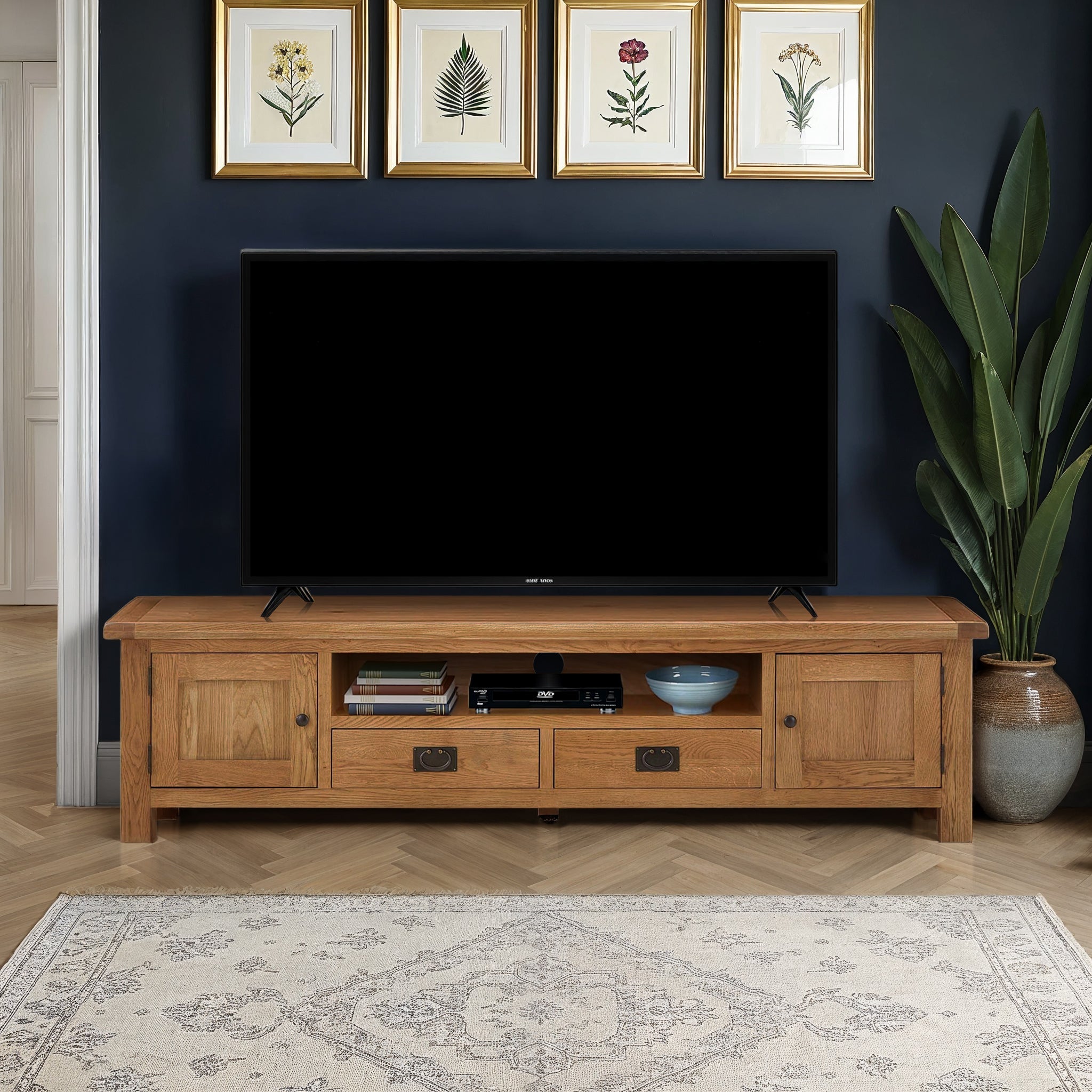 Meuble TV extra large Zelah Oak 200 cm