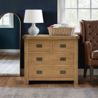 Commode Zelah en chêne, 2 tiroirs superposés.