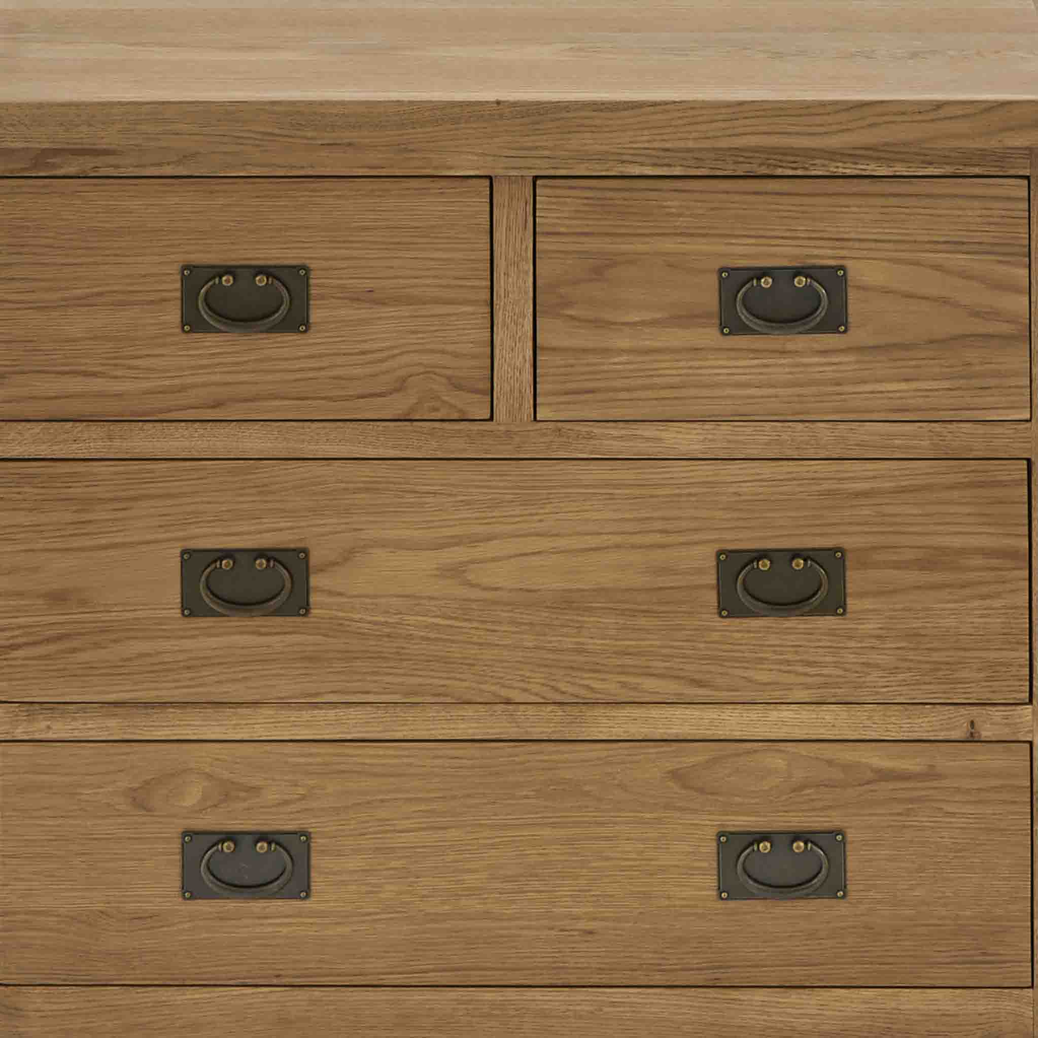 Commode Zelah en chêne, 2 tiroirs superposés.