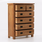 Commode Zelah en chêne, 2 tiroirs au-dessus de 4 tiroirs