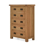 Commode Zelah en chêne à 5 tiroirs