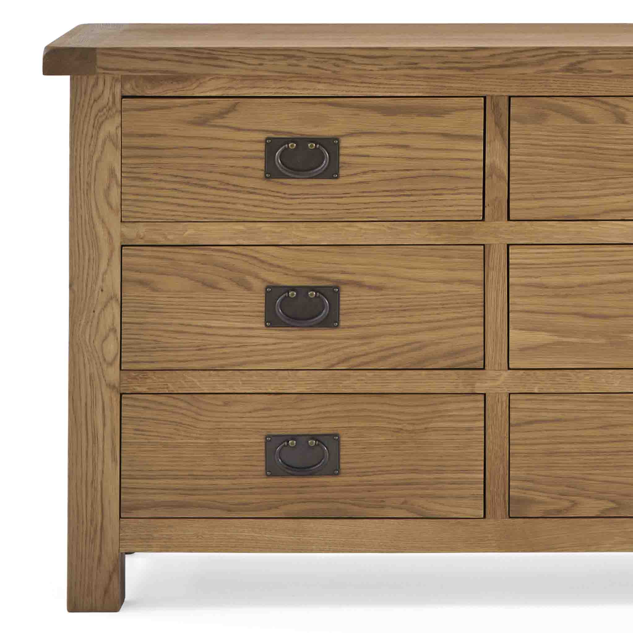 Commode Zelah en chêne à 3+3 tiroirs