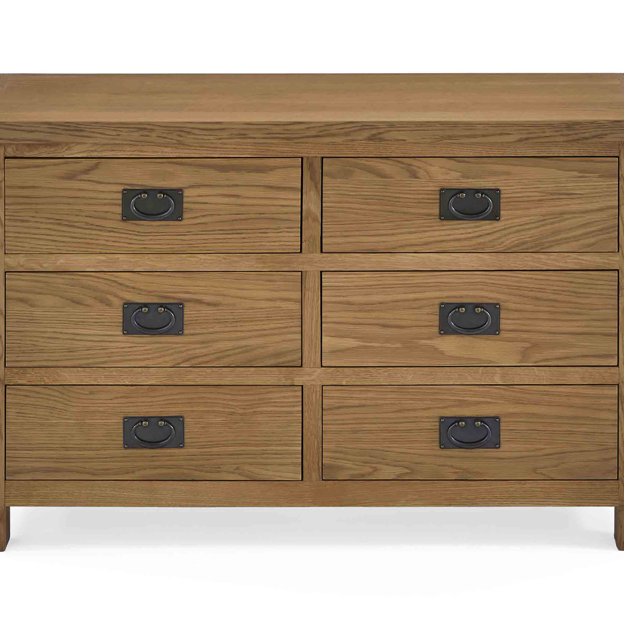 Commode Zelah en chêne à 3+3 tiroirs