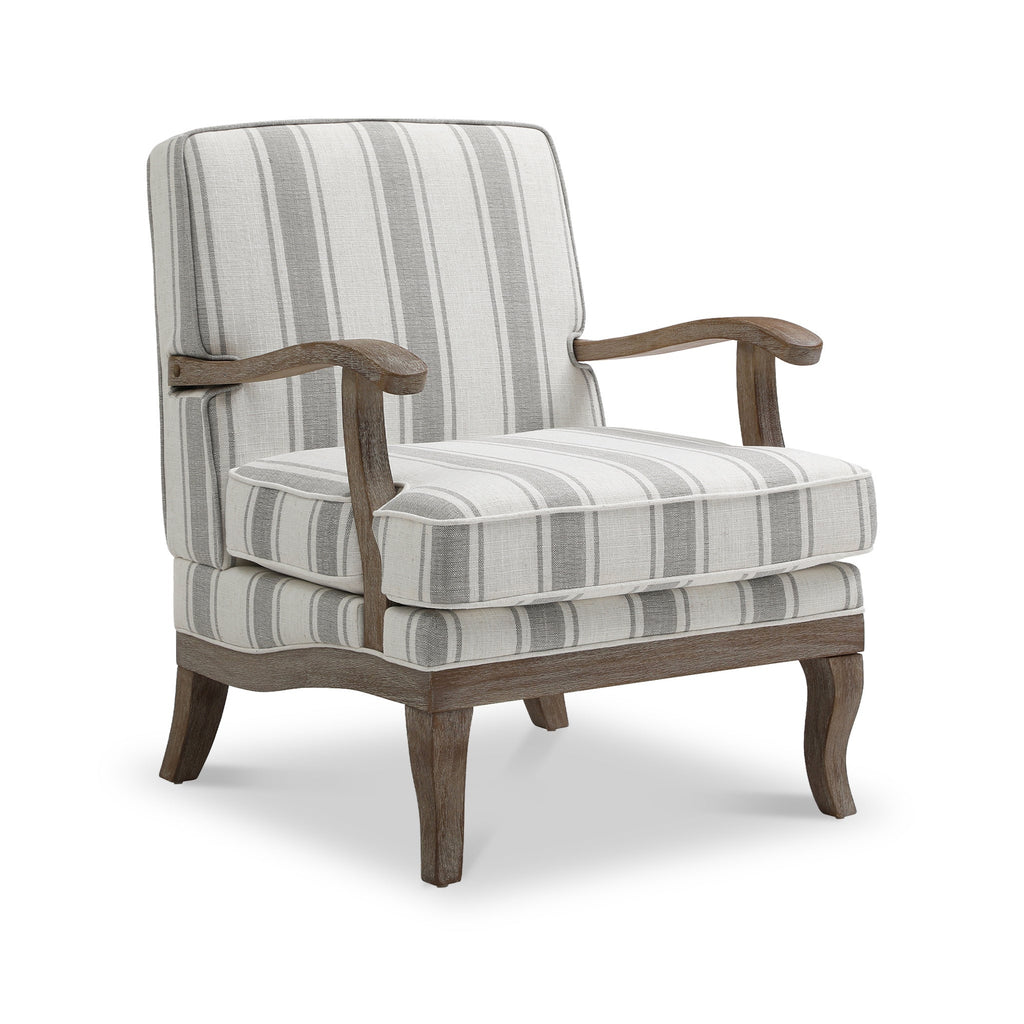 Fauteuil d'appoint Sandringham en lin rayé