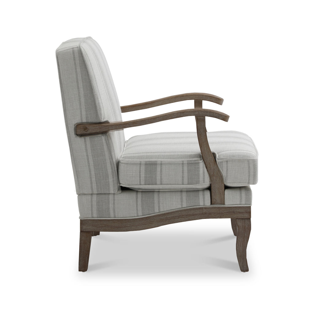 Fauteuil d'appoint Sandringham en lin rayé