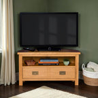 Meuble TV d'angle en chêne Surrey