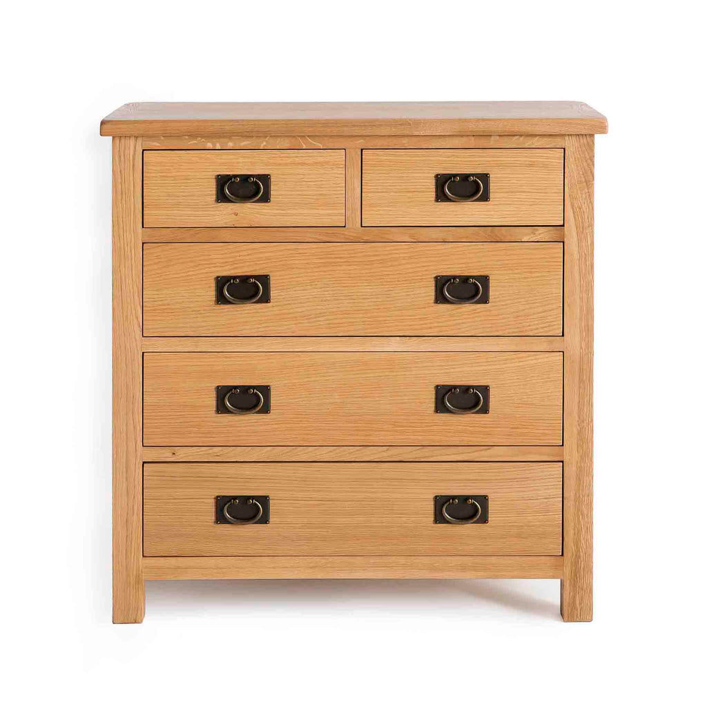 Commode Surrey Oak à 2 tiroirs superposés et 3 tiroirs