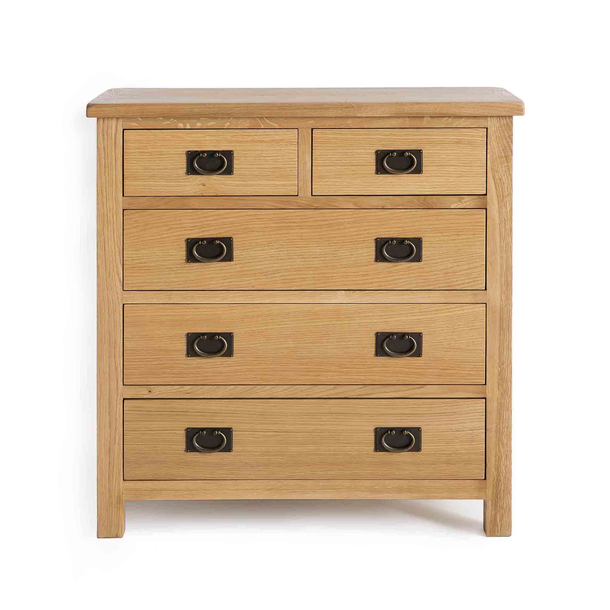 Commode Surrey Oak à 2 tiroirs superposés et 3 tiroirs