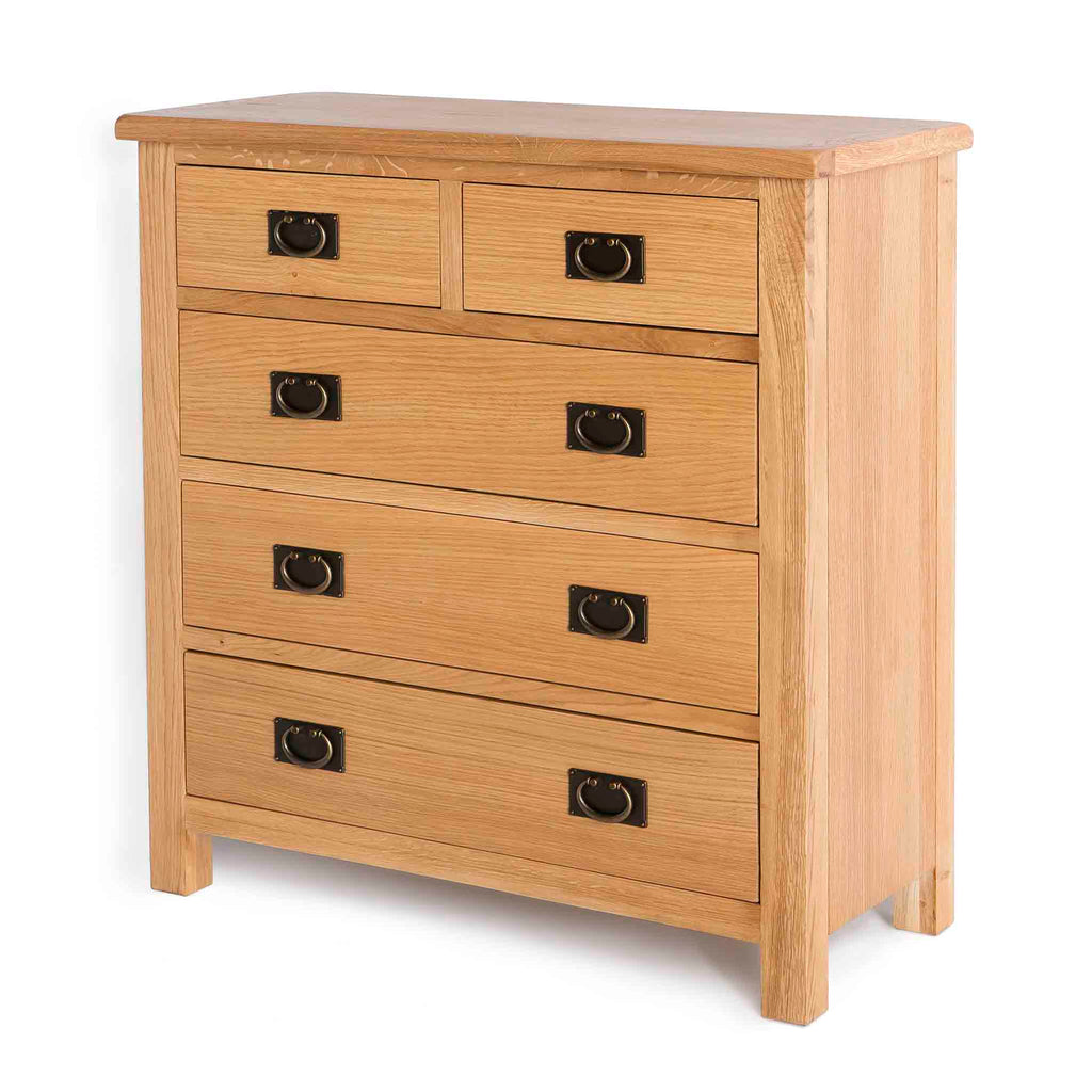 Commode Surrey Oak à 2 tiroirs superposés et 3 tiroirs