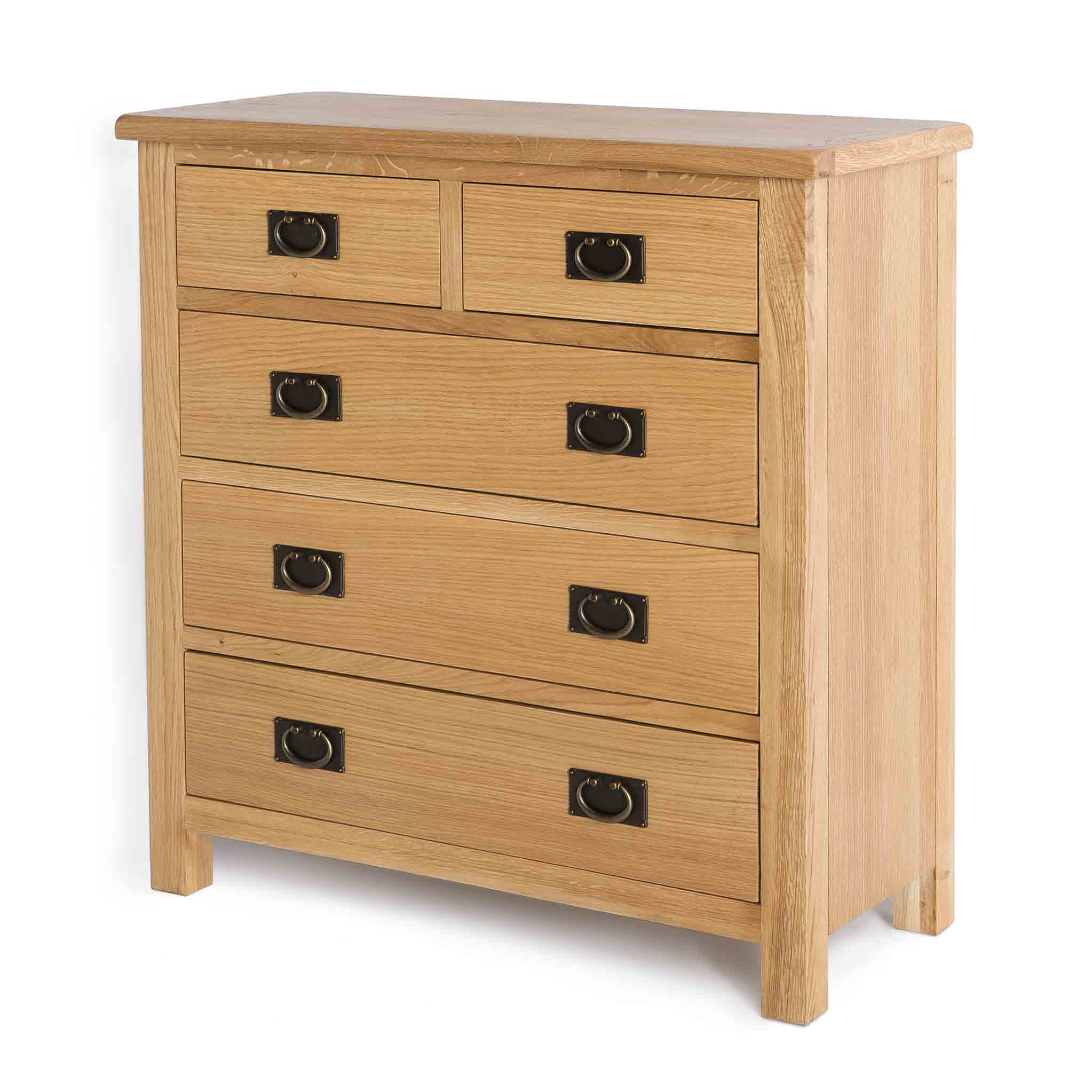 Commode Surrey Oak à 2 tiroirs superposés et 3 tiroirs