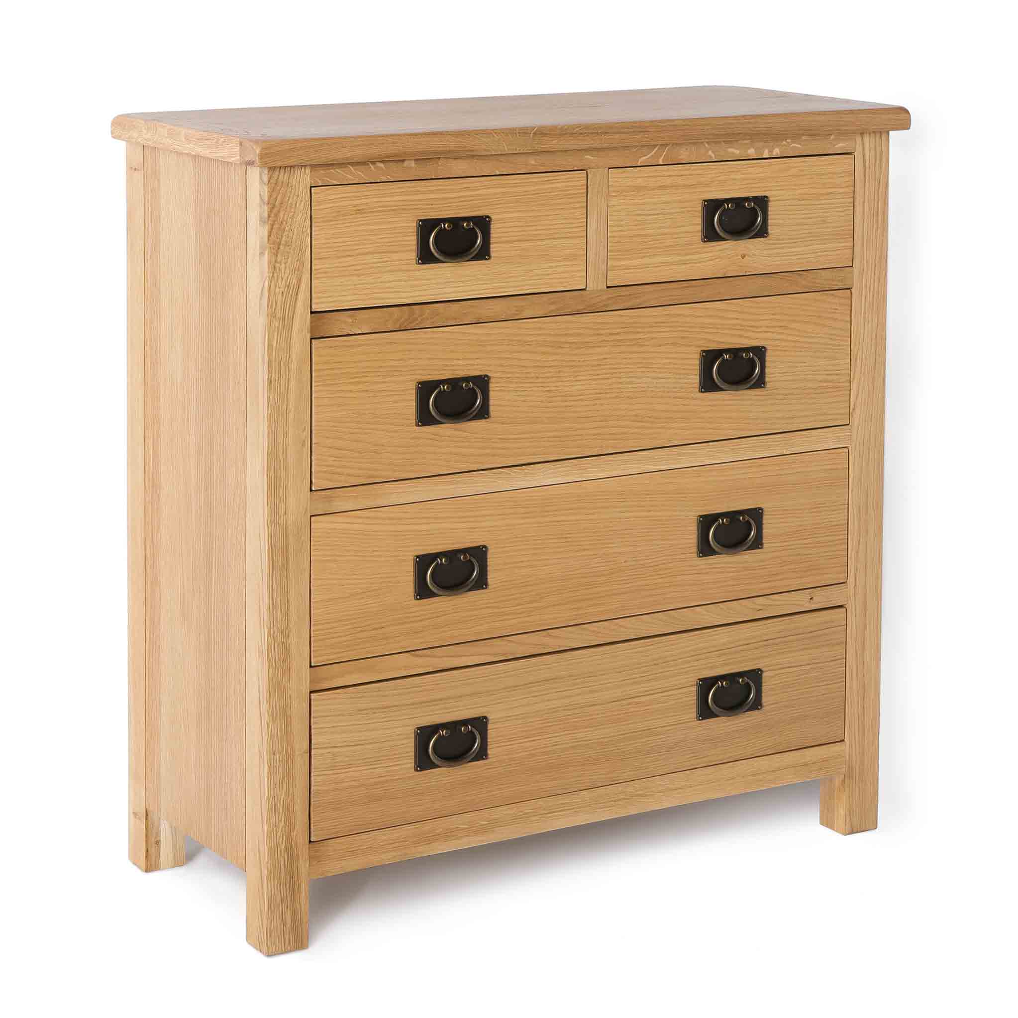Commode Surrey Oak à 2 tiroirs superposés et 3 tiroirs