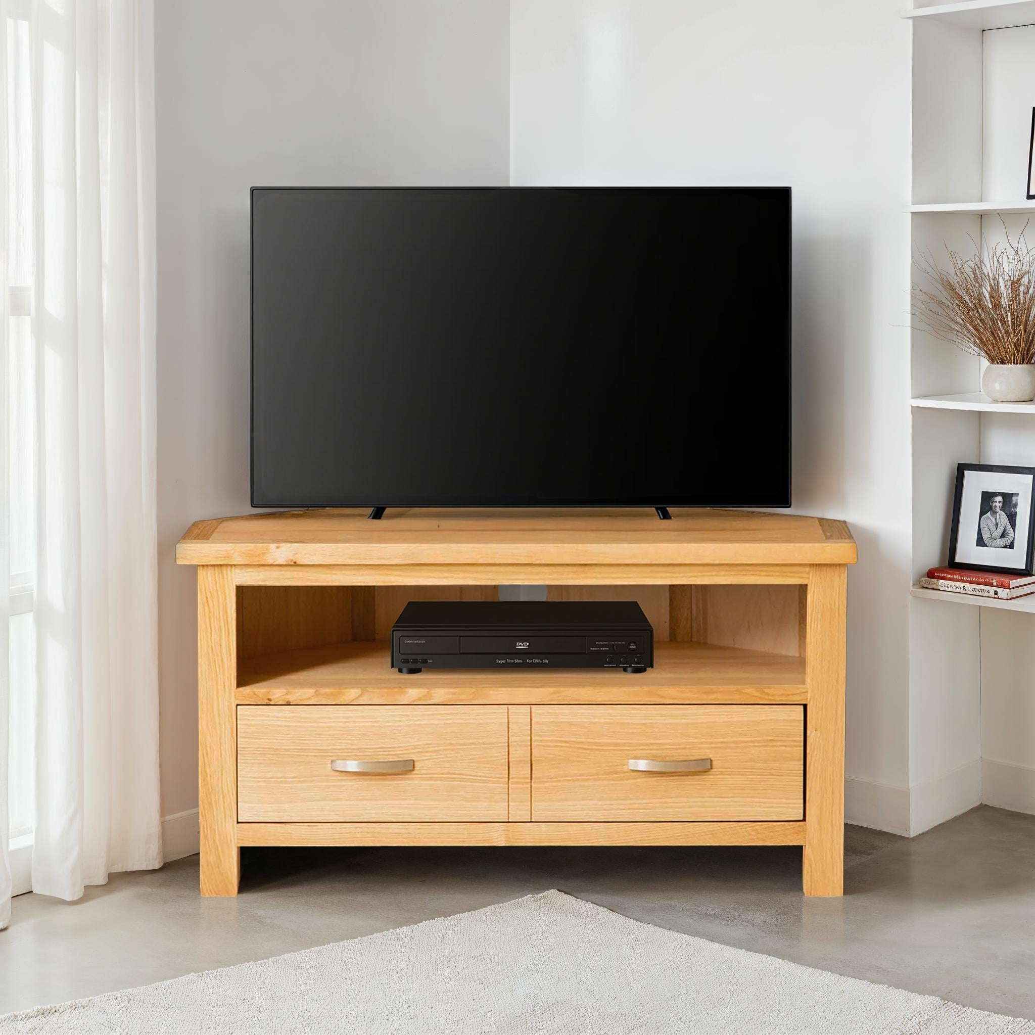 Meuble TV d'angle en chêne londonien