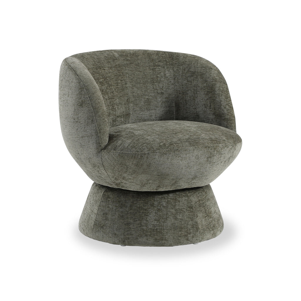 Fauteuil pivotant tulipe en chenille tissée Kendal