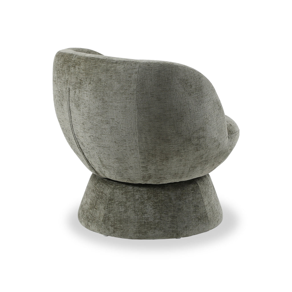 Fauteuil pivotant tulipe en chenille tissée Kendal