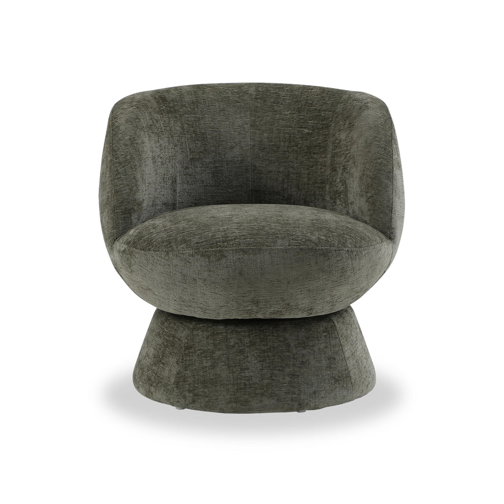 Fauteuil pivotant tulipe en chenille tissée Kendal