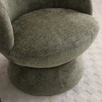 Fauteuil pivotant tulipe en chenille tissée Kendal