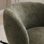 Fauteuil pivotant tulipe en chenille tissée Kendal