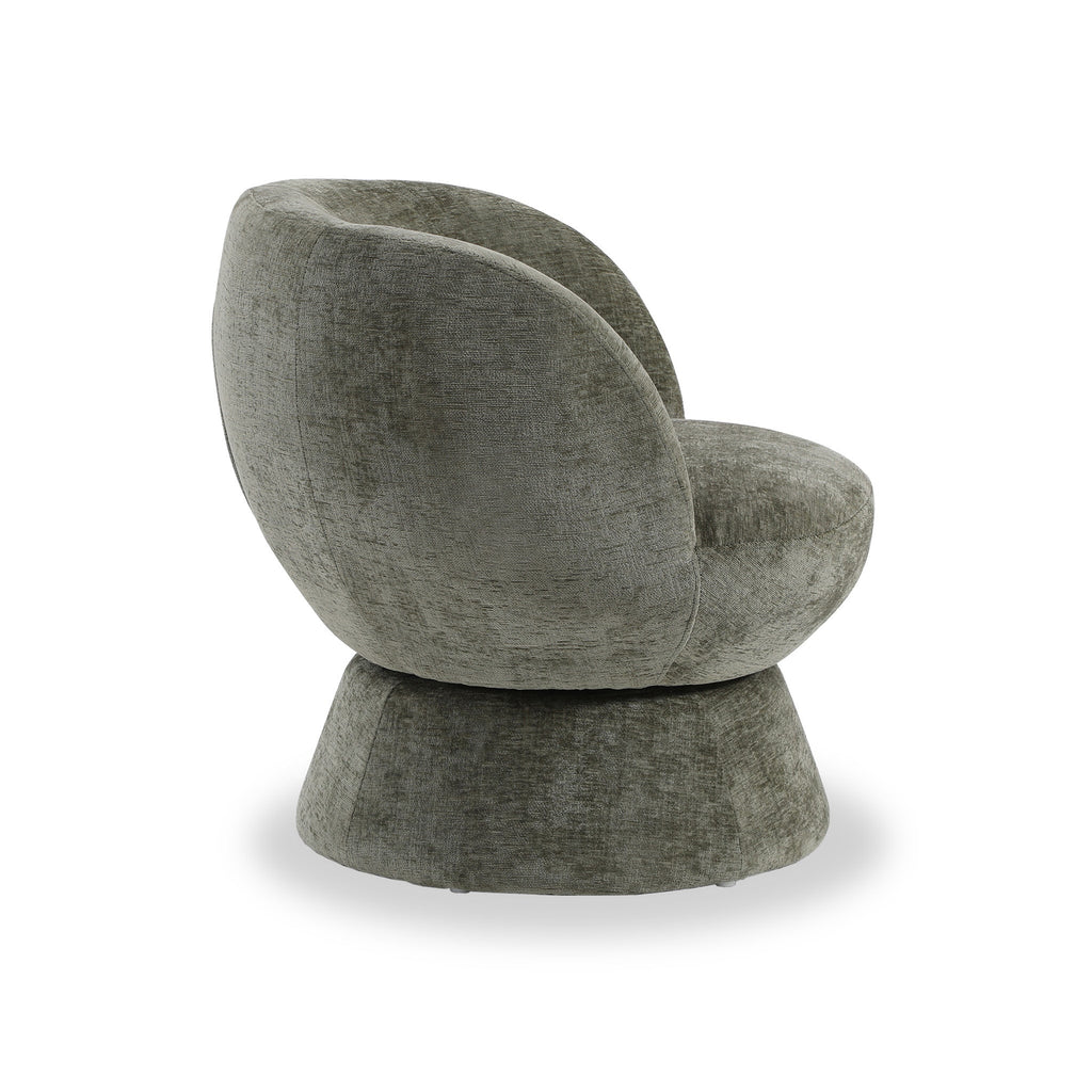 Fauteuil pivotant tulipe en chenille tissée Kendal