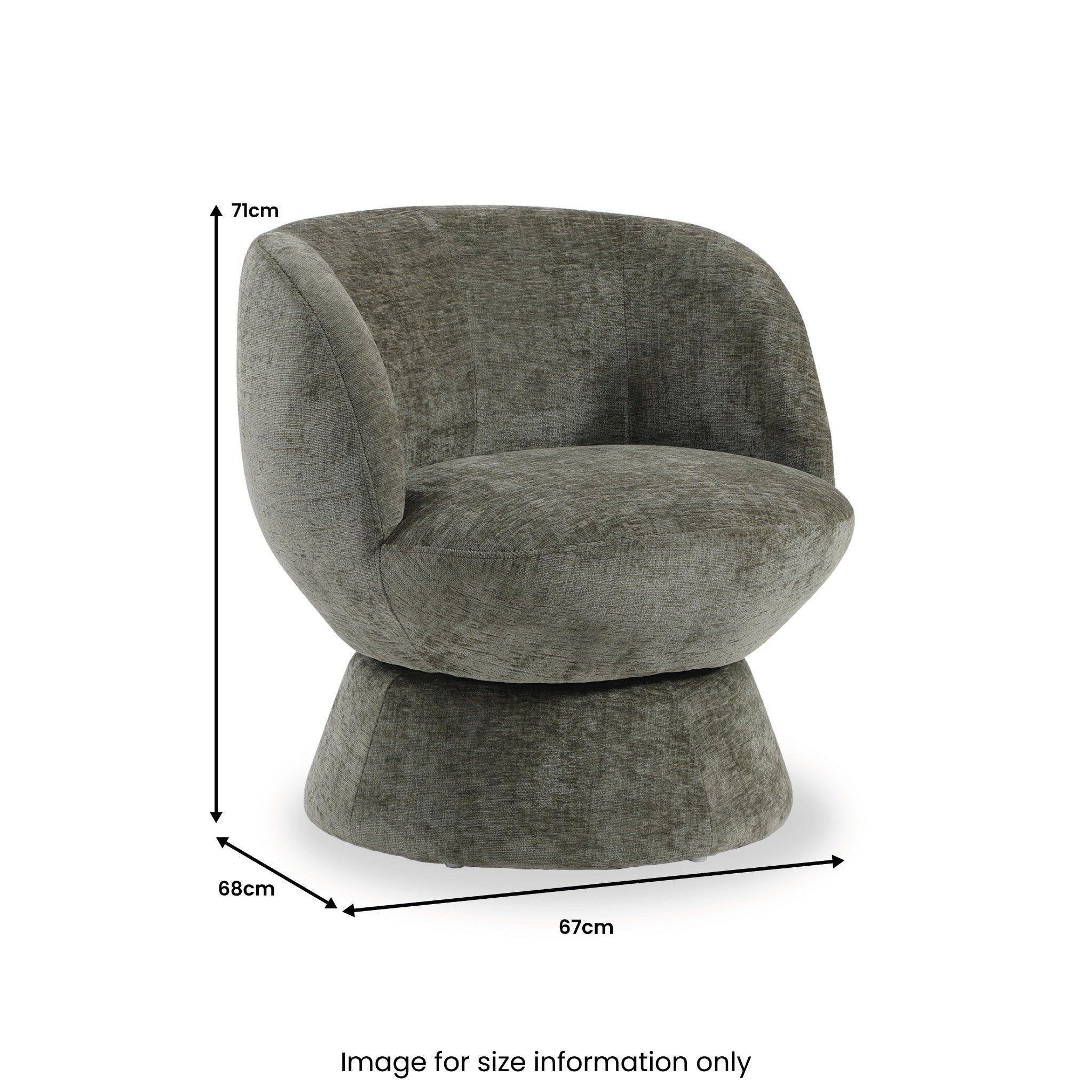 Fauteuil pivotant tulipe en chenille tissée Kendal