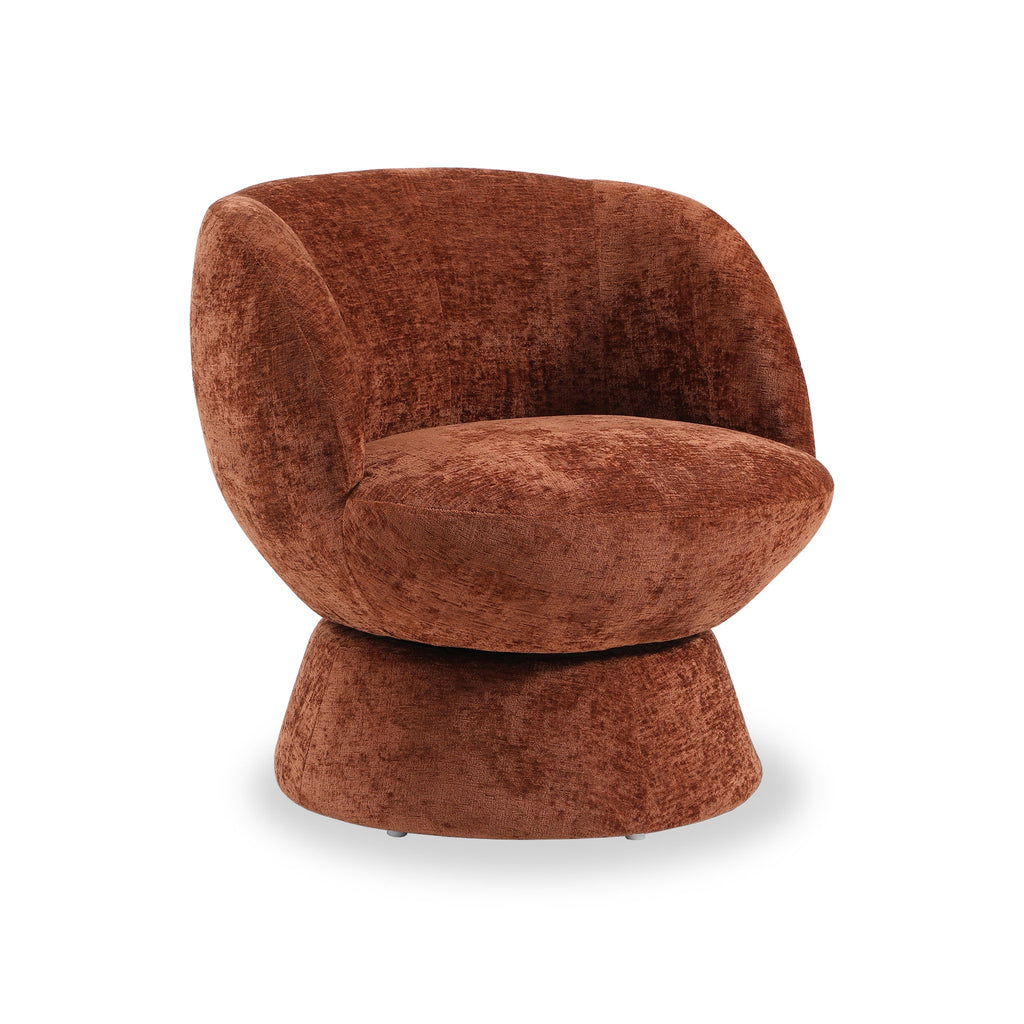 Fauteuil pivotant tulipe en chenille tissée Kendal