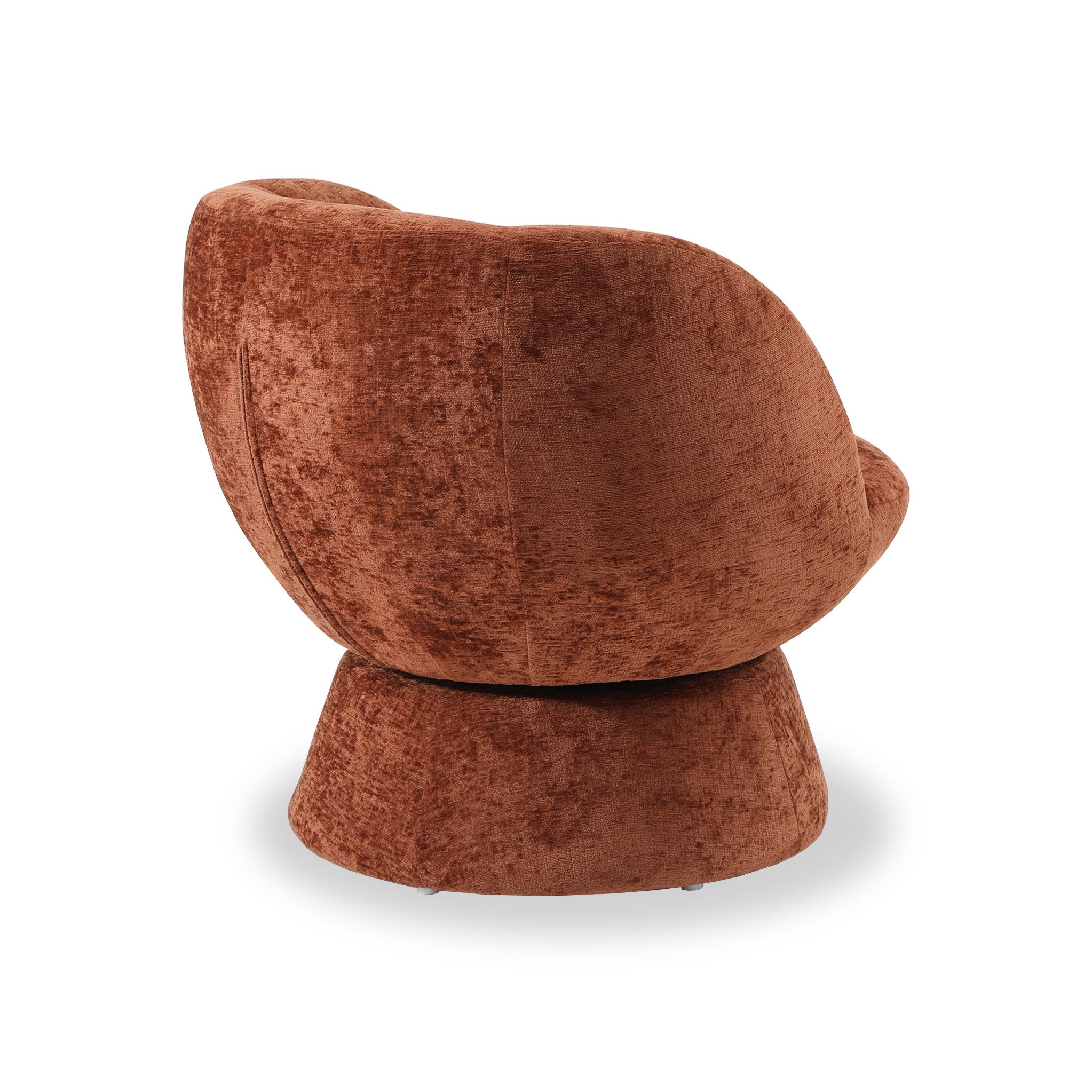 Fauteuil pivotant tulipe en chenille tissée Kendal