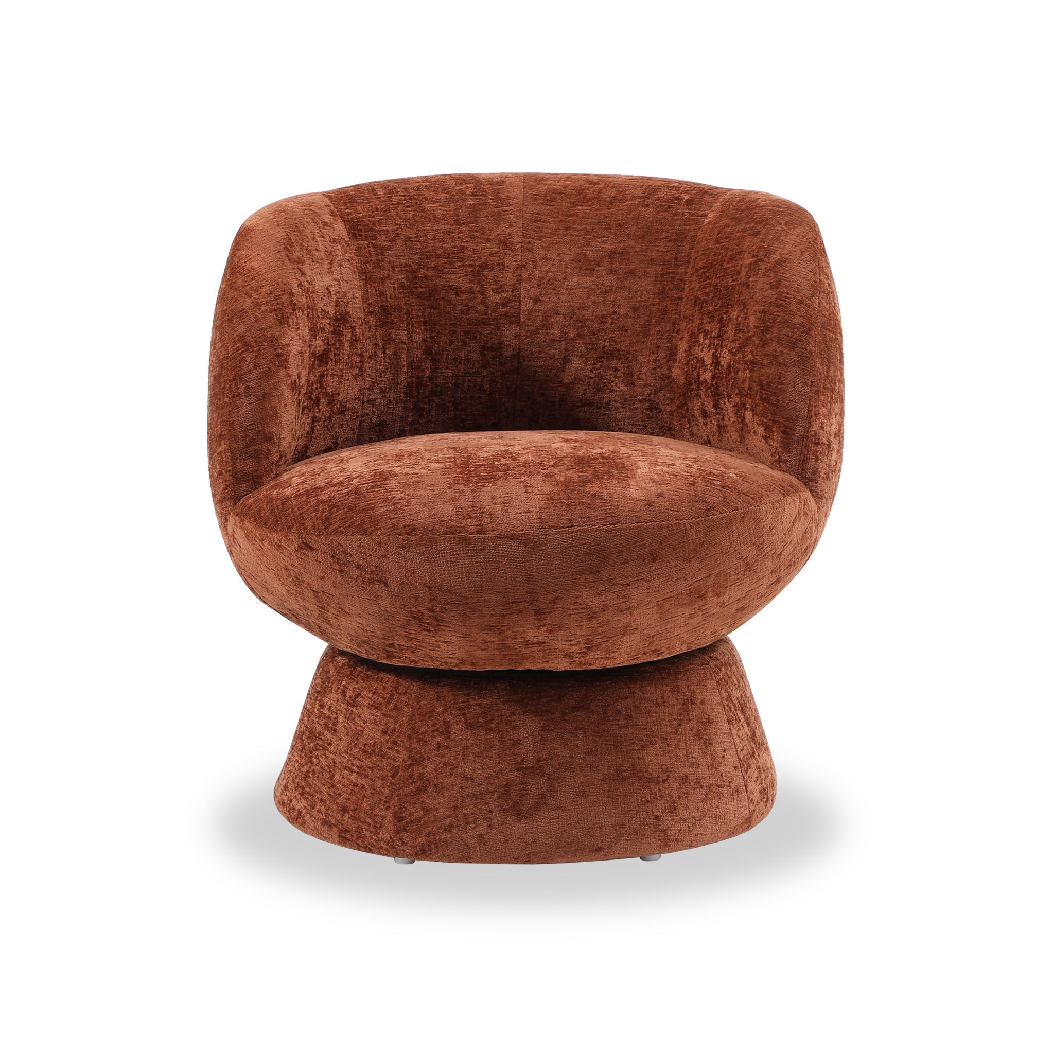 Fauteuil pivotant tulipe en chenille tissée Kendal