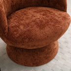 Fauteuil pivotant tulipe en chenille tissée Kendal