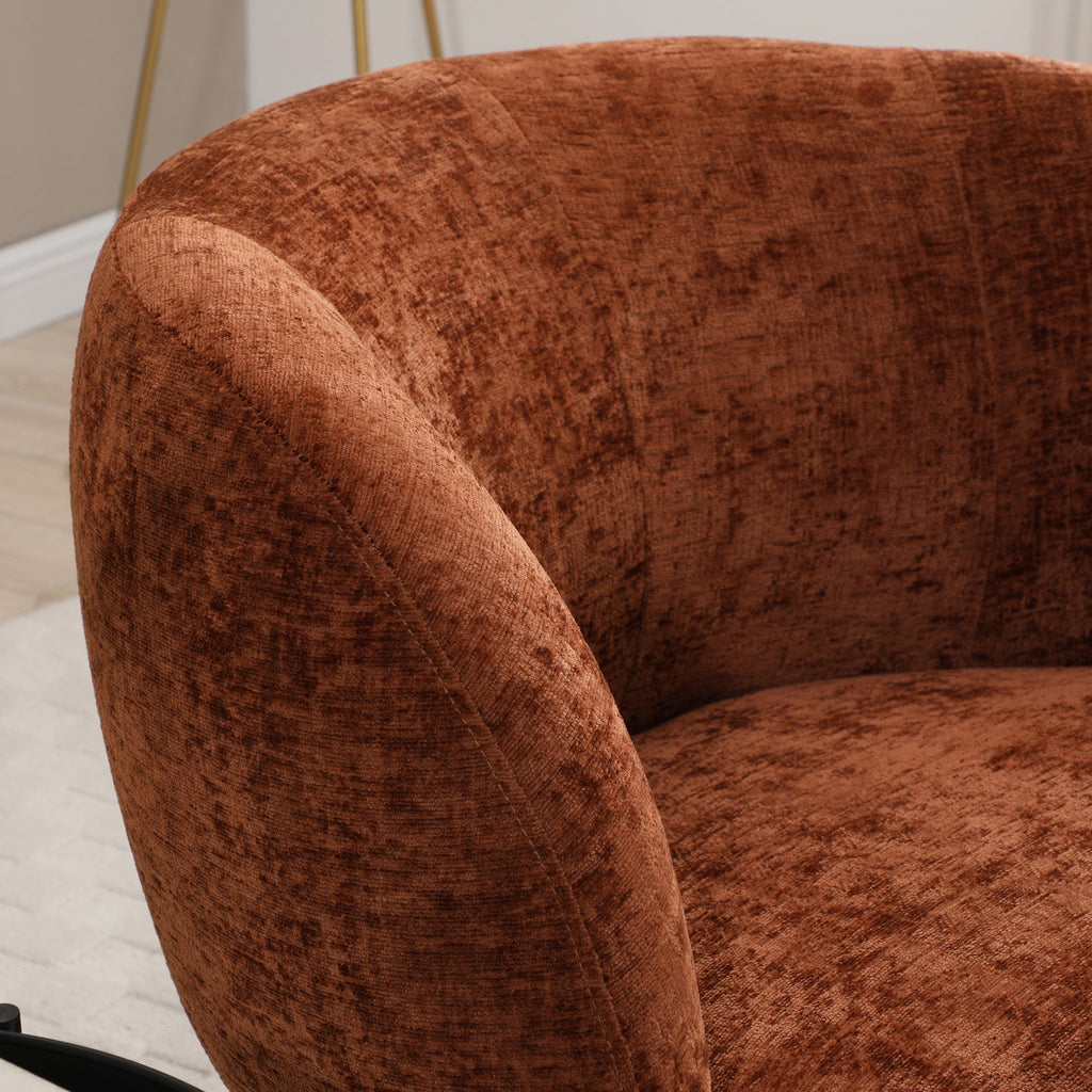 Fauteuil pivotant tulipe en chenille tissée Kendal