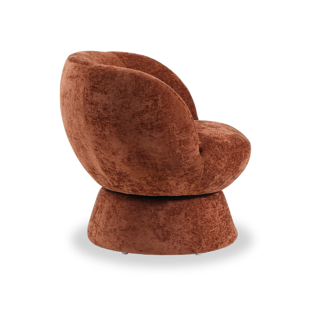 Fauteuil pivotant tulipe en chenille tissée Kendal