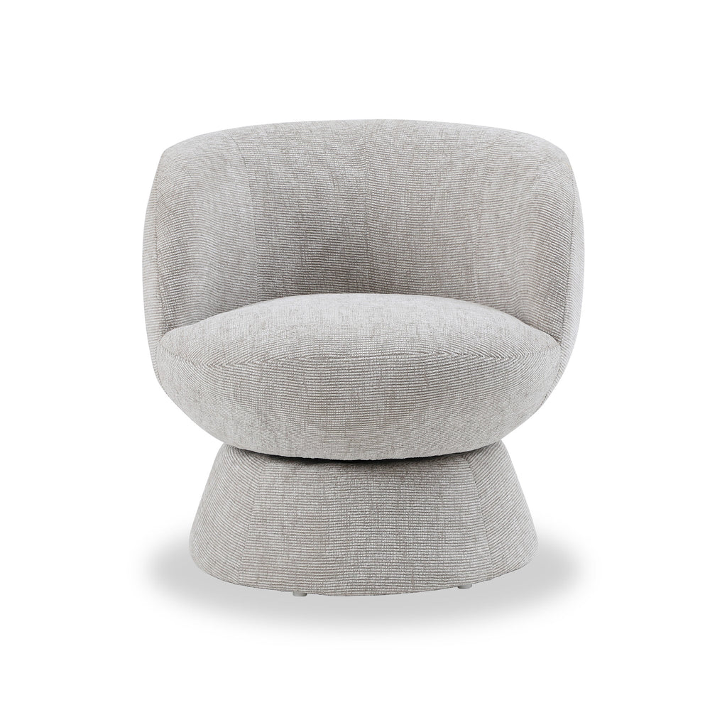 Fauteuil pivotant tulipe en chenille tissée Kendal