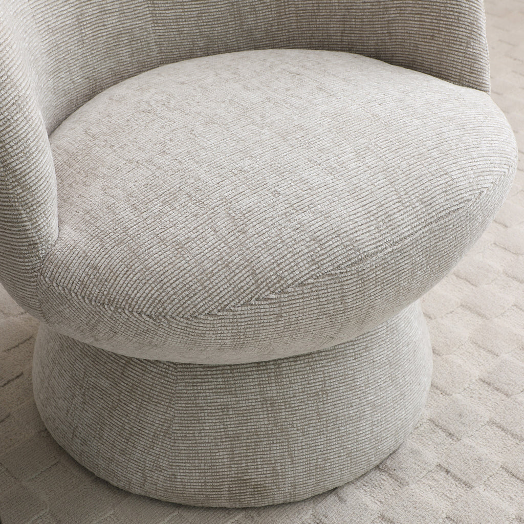 Fauteuil pivotant tulipe en chenille tissée Kendal