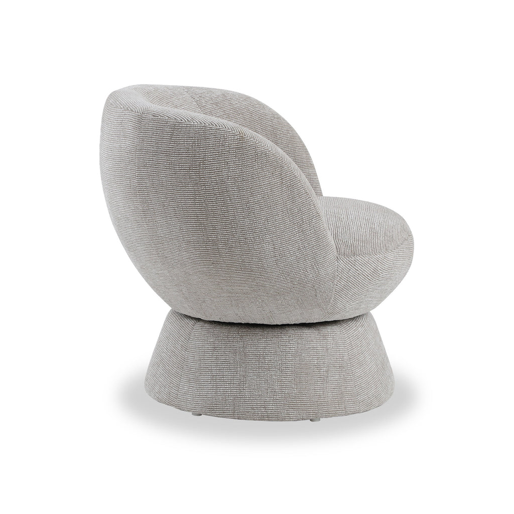 Fauteuil pivotant tulipe en chenille tissée Kendal